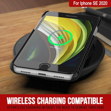Load image into Gallery viewer, Coque pour iPhone SE (4,7 pouces), Punkcase CarbonShield Jet Black avec verre trempé de 0,3 mm.
