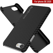 Load image into Gallery viewer, Coque pour iPhone SE (4,7 pouces), Punkcase CarbonShield Jet Black avec verre trempé de 0,3 mm.
