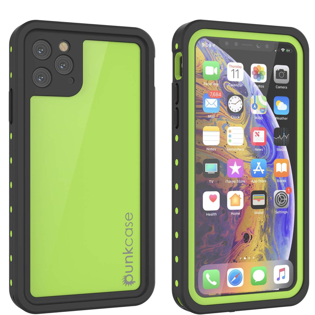 iPhone 11 Pro Max Waterproof IP68 Case, Punkcase [Light green] [StudStar Series] [Slim Fit] [Dirtproof] (Color in image: light green)