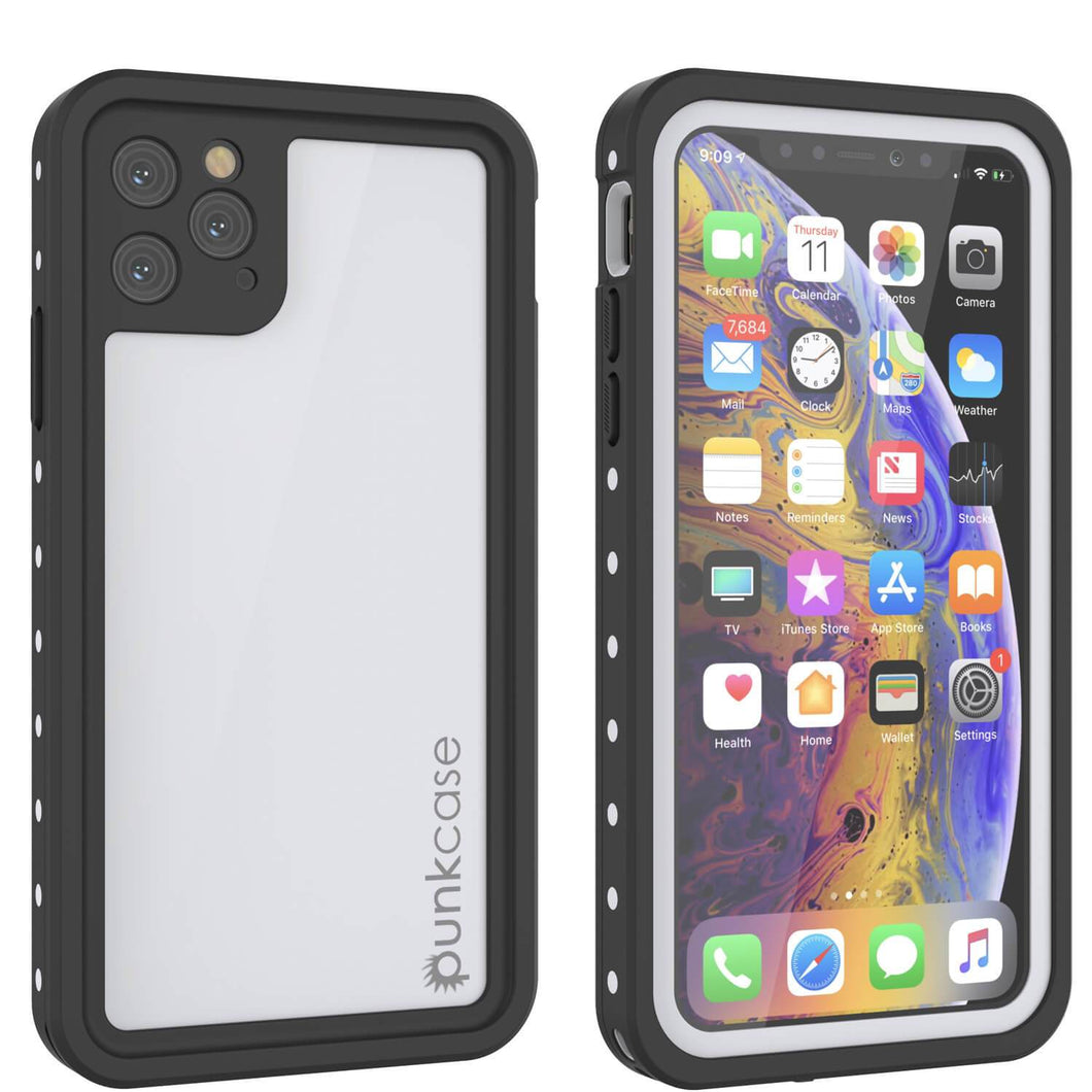 iPhone 11 Pro Max Waterproof IP68 Case, Punkcase [White] [StudStar Series] [Slim Fit] [Dirtproof] (Color in image: white)