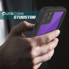 Charger l&#39;image dans la galerie, iPhone 11 Pro Max Waterproof IP68 Case, Punkcase [Purple] [StudStar Series] [Slim Fit] [Dirtproof] (Color in image: black)
