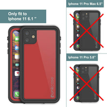 Charger l&#39;image dans la galerie, iPhone 11 Waterproof IP68 Case, Punkcase [Red] [StudStar Series] [Slim Fit] (Color in image: black)
