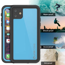 Charger l&#39;image dans la galerie, iPhone 11 Waterproof IP68 Case, Punkcase [Light blue] [StudStar Series] [Slim Fit] [Dirtproof] (Color in image: red)

