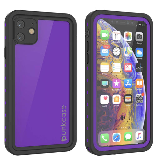 iPhone 11 Waterproof IP68 Case, Punkcase [Purple] [StudStar Series] [Slim Fit] [Dirtproof] (Color in image: purple)