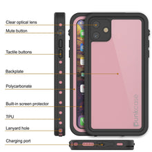 Charger l&#39;image dans la galerie, iPhone 11 Waterproof IP68 Case, Punkcase [Pink] [StudStar Series] [Slim Fit] [Dirtproof] (Color in image: black)
