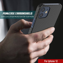 Charger l&#39;image dans la galerie, iPhone 12 Case, Punkcase CarbonShield, Heavy Duty &amp; Ultra Thin 2 Piece Dual Layer [shockproof] 

