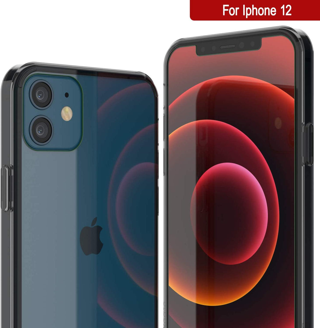 iPhone 12 Case Punkcase® LUCID 2.0 Crystal Black Series w/ PUNK SHIELD Screen Protector | Ultra Fit (Color in image: crystal black)