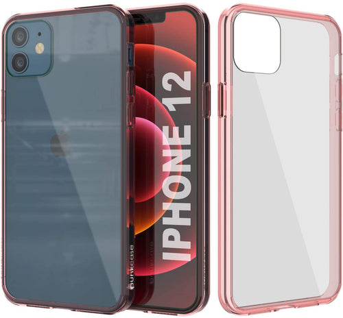 iPhone 12 Case Punkcase® LUCID 2.0 Crystal Pink Series w/ PUNK SHIELD Screen Protector | Ultra Fit (Color in image: crystal pink)