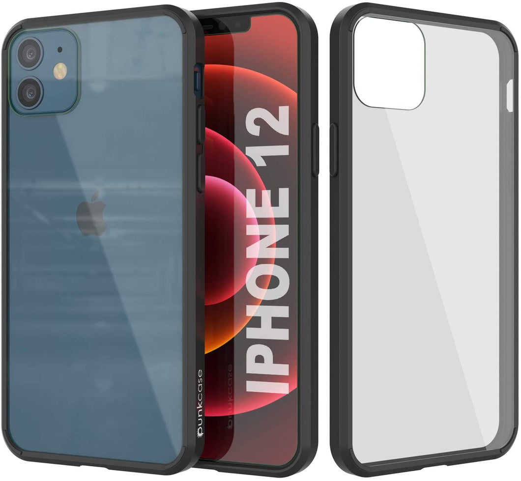 iPhone 12 Case Punkcase® LUCID 2.0 Black Series w/ PUNK SHIELD Screen Protector | Ultra Fit (Color in image: black)