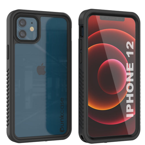 iPhone 12  Waterproof Case, Punkcase [Extreme Series] Armor Cover W/ Built In Screen Protector [Black] (Color in image: Black)