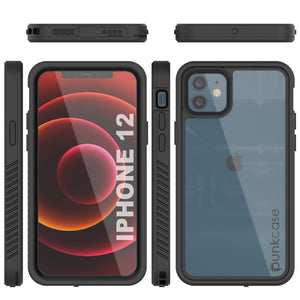 iPhone 12  Waterproof Case, Punkcase [Extreme Series] Armor Cover W/ Built In Screen Protector [Black] (Color in image: Pink)