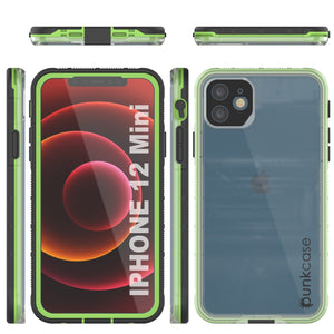 Punkcase iPhone 13 Mini Waterproof Case [Aqua Series] Armor Cover [Clear Black] [Clear Back] (Color in image: Clear Teal)