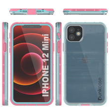 Load image into Gallery viewer, Punkcase iPhone 13 Mini Waterproof Case [Aqua Series] Armor Cover [Clear Pink] [Clear Back] (Color in image: Clear Teal)
