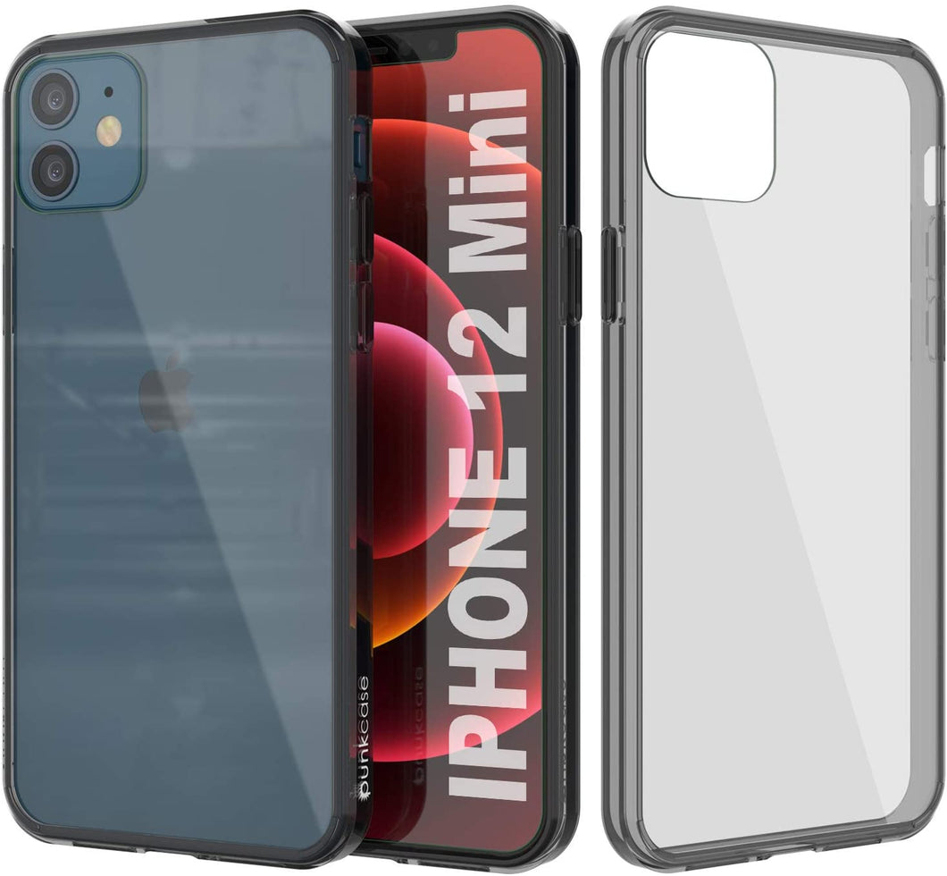 iPhone 12 Mini Case Punkcase® LUCID 2.0 Crystal Black Series w/ PUNK SHIELD Screen Protector | Ultra Fit (Color in image: crystal black)