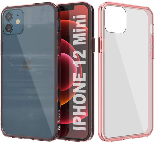 iPhone 12 Mini Case Punkcase® LUCID 2.0 Crystal Pink Series w/ PUNK SHIELD Screen Protector | Ultra Fit (Color in image: crystal pink)