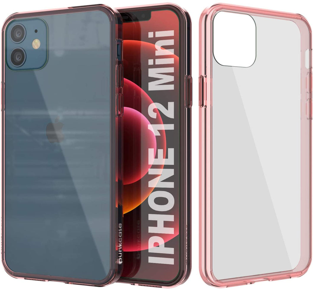 iPhone 12 Mini Case Punkcase® LUCID 2.0 Crystal Pink Series w/ PUNK SHIELD Screen Protector | Ultra Fit (Color in image: crystal pink)