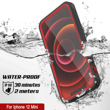Charger l&#39;image dans la galerie, iPhone 12 Mini Waterproof Case, Punkcase [Extreme Series] Armor Cover W/ Built In Screen Protector [Red] (Color in image: Light Green)
