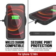 Charger l&#39;image dans la galerie, iPhone 12 Mini Waterproof Case, Punkcase [Extreme Series] Armor Cover W/ Built In Screen Protector [Red] (Color in image: Teal)
