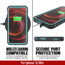 Load image into Gallery viewer, iPhone 12 Mini Waterproof IP68 Case, Punkcase [Teal] [StudStar Series] [Slim Fit] (Color in image: Light Blue)
