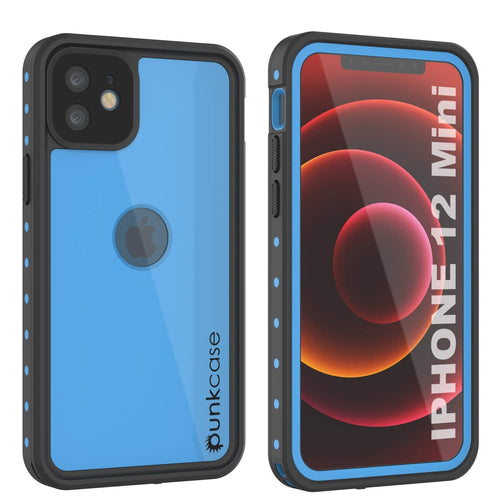 iPhone 12 Mini Waterproof IP68 Case, Punkcase [Light blue] [StudStar Series] [Slim Fit] [Dirtproof] (Color in image: Light Blue)