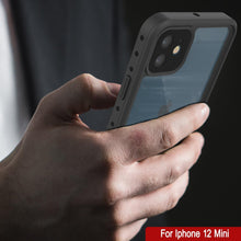 Load image into Gallery viewer, iPhone 12 Mini Waterproof IP68 Case, Punkcase [Clear] [StudStar Series] [Slim Fit] [Dirtproof] (Color in image: Black)
