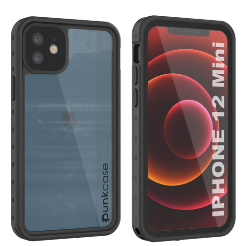 iPhone 12 Mini Waterproof IP68 Case, Punkcase [Clear] [StudStar Series] [Slim Fit] [Dirtproof] (Color in image: Clear)