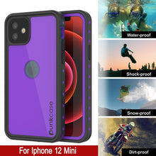 Load image into Gallery viewer, iPhone 12 Mini Waterproof IP68 Case, Punkcase [Purple] [StudStar Series] [Slim Fit] [Dirtproof] (Color in image: Light Green)
