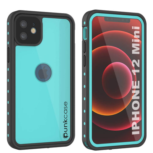 iPhone 12 Mini Waterproof IP68 Case, Punkcase [Teal] [StudStar Series] [Slim Fit] (Color in image: Teal)