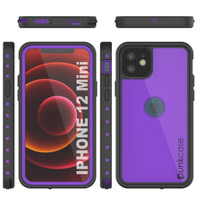 Load image into Gallery viewer, iPhone 12 Mini Waterproof IP68 Case, Punkcase [Purple] [StudStar Series] [Slim Fit] [Dirtproof] (Color in image: Black)
