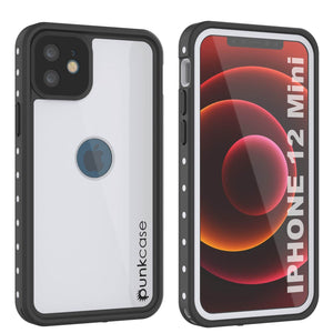 iPhone 12 Mini Waterproof IP68 Case, Punkcase [White] [StudStar Series] [Slim Fit] [Dirtproof] (Color in image: White)