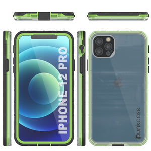 Punkcase iPhone 13 Pro Waterproof Case [Aqua Series] Armor Cover [Clear Black] [Clear Back] (Color in image: Clear Teal)