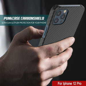 iPhone 12 Pro Case, Punkcase CarbonShield, Heavy Duty & Ultra Thin 2 Piece Dual Layer [shockproof] 