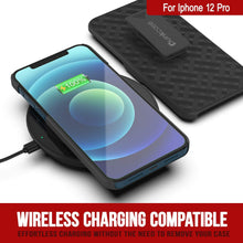 Charger l&#39;image dans la galerie, Punkcase iPhone 12 Pro Case With Tempered Glass Screen Protector, Holster Belt Clip &amp; Built-In Kickstand [Black] 
