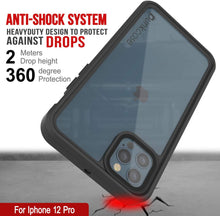 Charger l&#39;image dans la galerie, iPhone 12 Pro Waterproof Case, Punkcase [Extreme Series] Armor Cover W/ Built In Screen Protector [White] (Color in image: Black)
