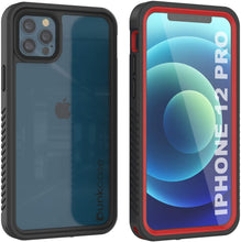 Charger l&#39;image dans la galerie, iPhone 12 Pro Waterproof Case, Punkcase [Extreme Series] Armor Cover W/ Built In Screen Protector [Red] (Color in image: Red)
