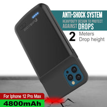 Load image into Gallery viewer, iPhone 12 Pro Max Battery Case, PunkJuice 4800mAH Fast Charging Power Bank W/ Screen Protector | [Black] (Color in image: blue)
