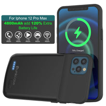 Load image into Gallery viewer, iPhone 12 Pro Max Battery Case, PunkJuice 4800mAH Fast Charging Power Bank W/ Screen Protector | [Black] (Color in image: red)

