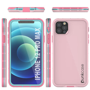Punkcase iPhone 13 Pro Max Waterproof Case [Aqua Series] Armor Cover [Pink] (Color in image: Teal)