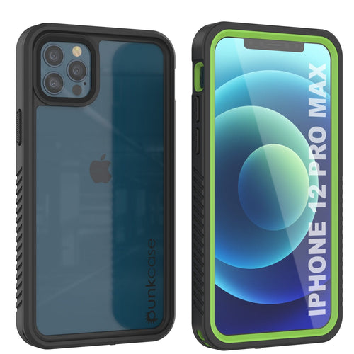 iPhone 12 Pro Max Waterproof Case, Punkcase [Extreme Series] Armor Cover W/ Built In Screen Protector [Light Green] (Color in image: Light Green)
