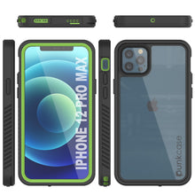 Charger l&#39;image dans la galerie, iPhone 12 Pro Max Waterproof Case, Punkcase [Extreme Series] Armor Cover W/ Built In Screen Protector [Light Green] (Color in image: Black)

