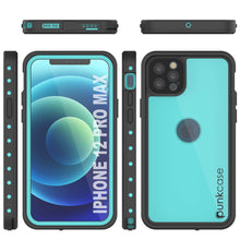 Charger l&#39;image dans la galerie, iPhone 12 Pro Max Waterproof IP68 Case, Punkcase [Teal] [StudStar Series] [Slim Fit] (Color in image: Black)
