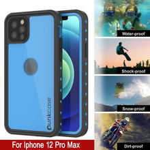 Charger l&#39;image dans la galerie, iPhone 12 Pro Max Waterproof IP68 Case, Punkcase [Light blue] [StudStar Series] [Slim Fit] [Dirtproof] (Color in image: Red)
