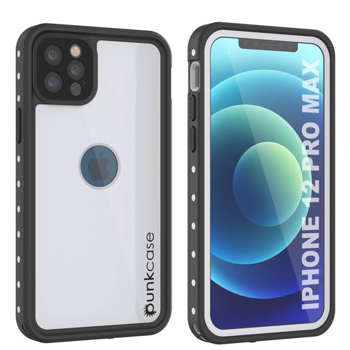iPhone 12 Pro Max Waterproof IP68 Case, Punkcase [White] [StudStar Series] [Slim Fit] [Dirtproof] (Color in image: White)