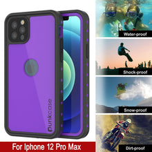 Charger l&#39;image dans la galerie, iPhone 12 Pro Max Waterproof IP68 Case, Punkcase [Purple] [StudStar Series] [Slim Fit] [Dirtproof] (Color in image: Light Green)
