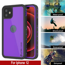 Charger l&#39;image dans la galerie, iPhone 12 Waterproof IP68 Case, Punkcase [Purple] [StudStar Series] [Slim Fit] [Dirtproof] (Color in image: Light Green)
