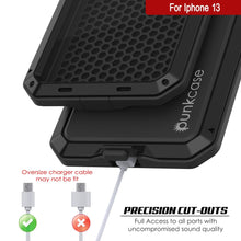 Charger l&#39;image dans la galerie, iPhone 13 Metal Case, Heavy Duty Military Grade Armor Cover [shock proof] Full Body Hard [Black] 
