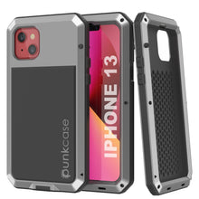 Charger l&#39;image dans la galerie, iPhone 13 Metal Case, Heavy Duty Military Grade Armor Cover [shock proof] Full Body Hard [Silver] (Color in image: Silver)
