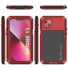 Charger l&#39;image dans la galerie, iPhone 13 Metal Case, Heavy Duty Military Grade Armor Cover [shock proof] Full Body Hard [Red] 
