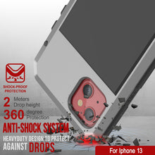 Charger l&#39;image dans la galerie, iPhone 13 Metal Case, Heavy Duty Military Grade Armor Cover [shock proof] Full Body Hard [Silver] (Color in image: Black)
