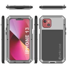 Charger l&#39;image dans la galerie, iPhone 13 Metal Case, Heavy Duty Military Grade Armor Cover [shock proof] Full Body Hard [Silver] 
